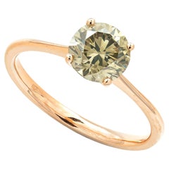 1.22 ct Natural Fancy Gray Greenish Yellow Diamond Ring, No Reserve Price