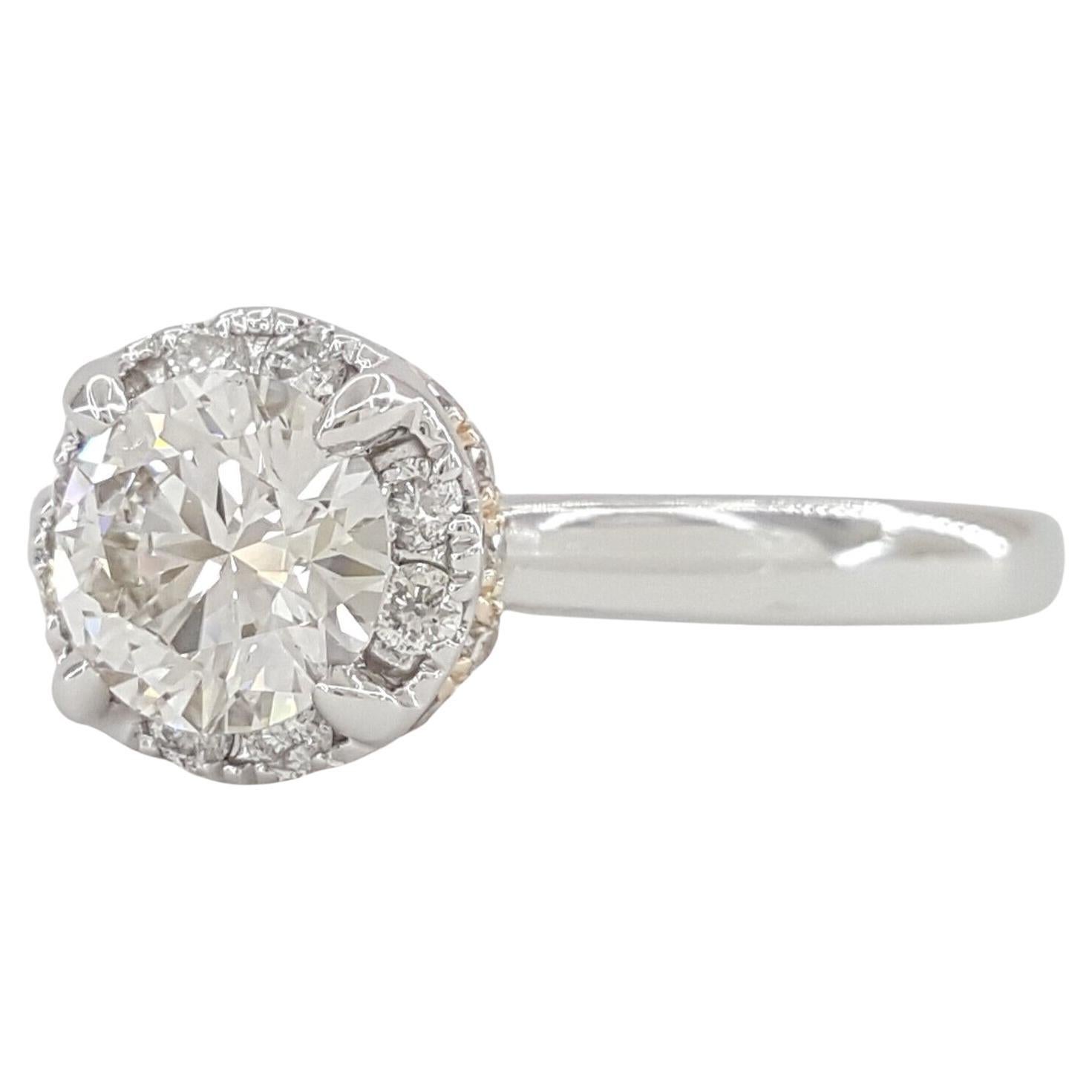 Round Cut 1.22 Round Brilliant Cut Engagement Ring For Sale