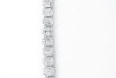 12.20 Carat Diamond Emerald Pie-Cut "Illusion" Solitaire Tennis Bracelet in Gold