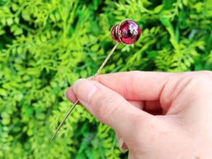 12.20 Carat Garnet and Diamond, 18k Yellow Gold Jockey Cap Pin Brooch Circa 1860