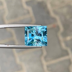 12.20 Carat Natural Loose Blue Topaz Modified Princess Cut African Gemstone
