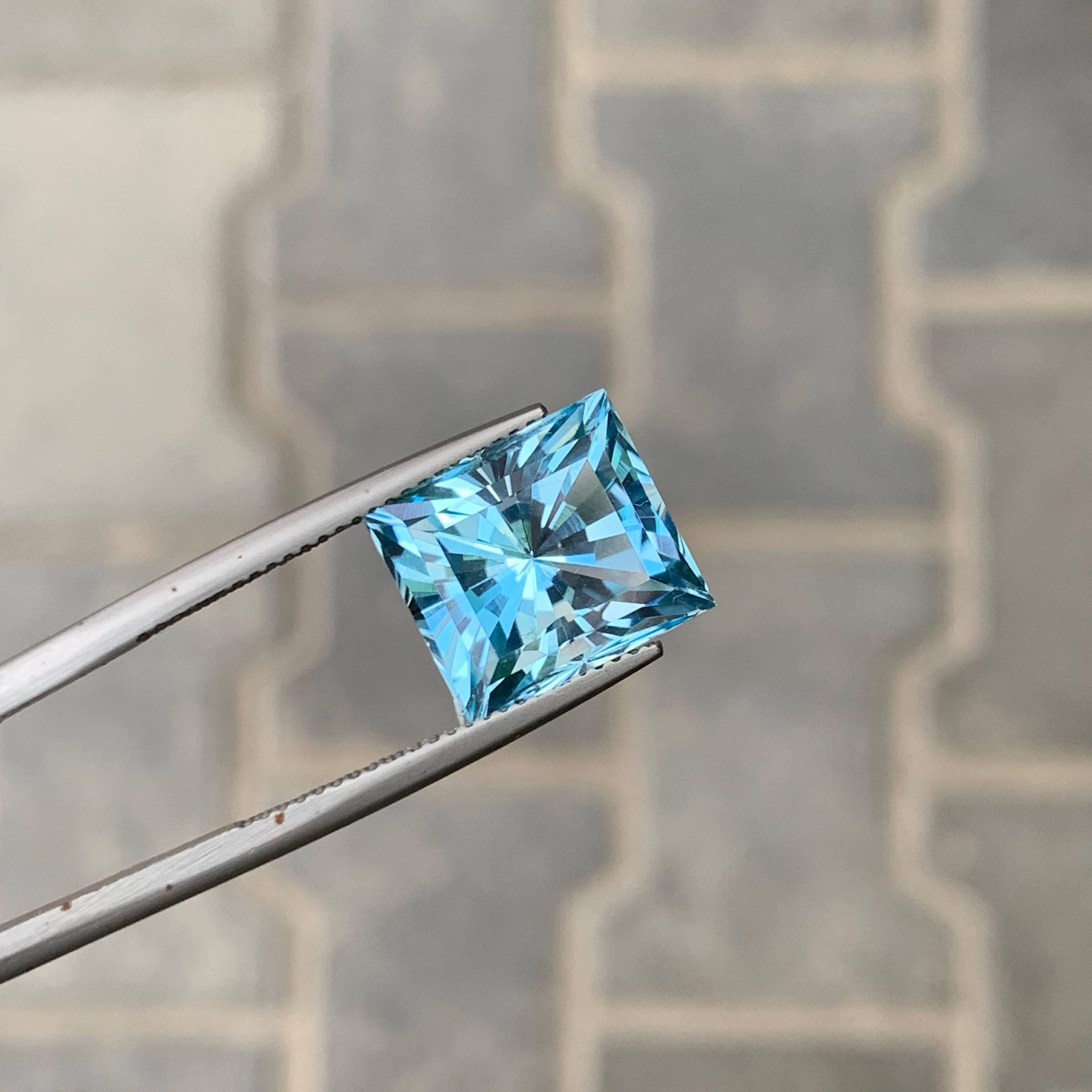 12,20 Karat Natürlicher Loser Blauer Topas Modifizierter Princess-Schliff Afrikanischer Edelstein im Angebot 1