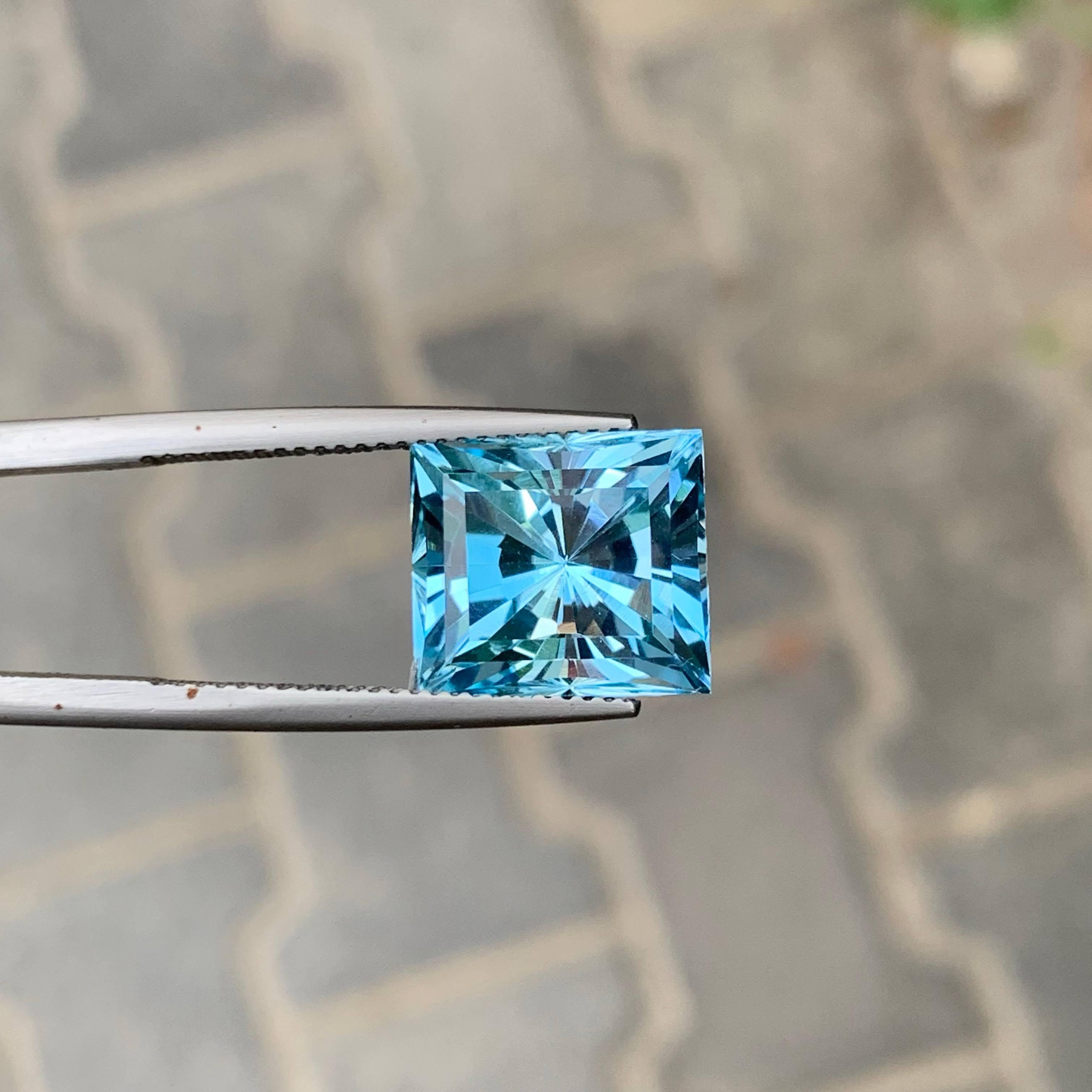 12,20 Karat Natürlicher Loser Blauer Topas Modifizierter Princess-Schliff Afrikanischer Edelstein im Angebot 2