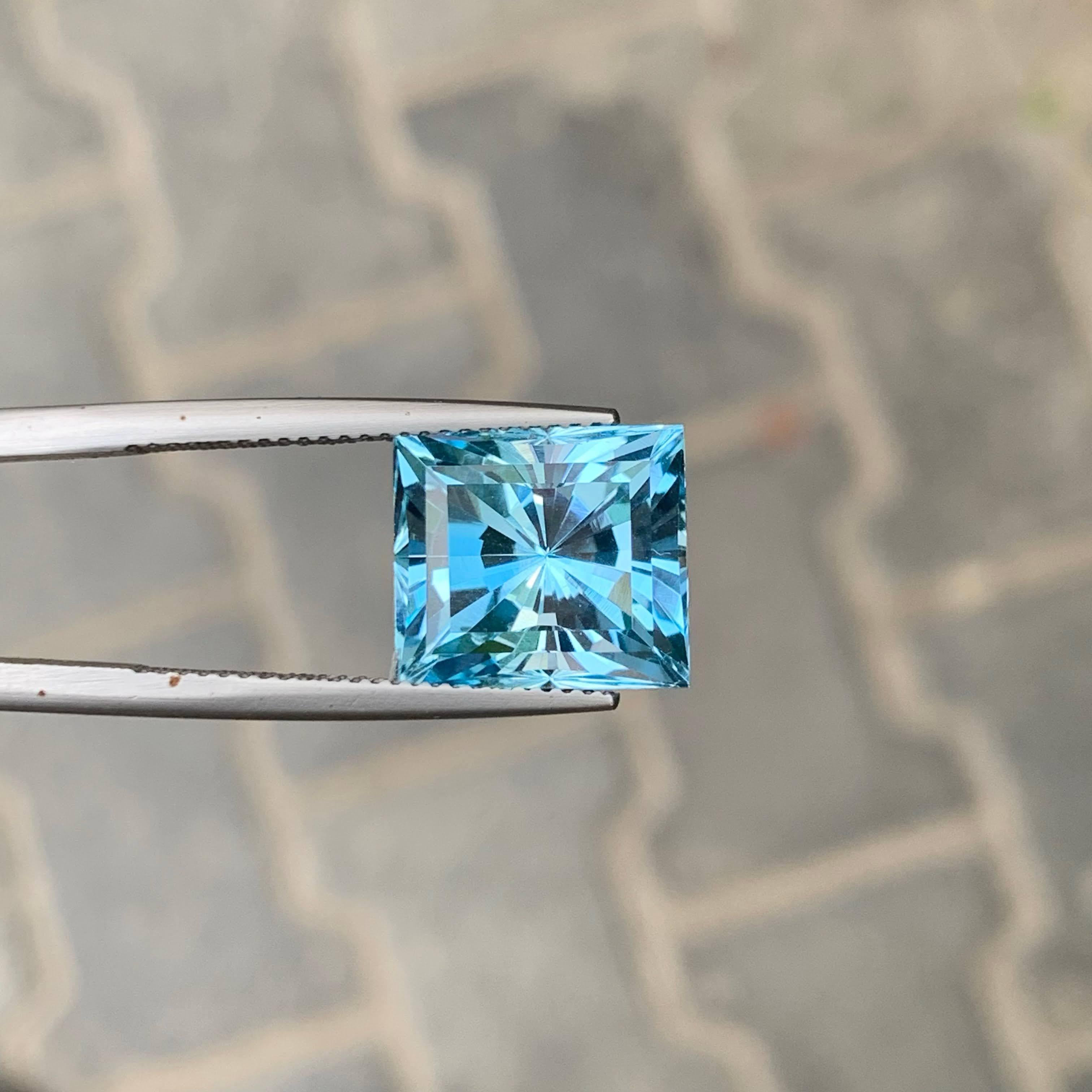 12,20 Karat Natürlicher Loser Blauer Topas Modifizierter Princess-Schliff Afrikanischer Edelstein im Angebot 3