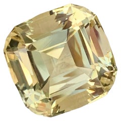 12.20 Carat Natural Loose Yellow Citrine Stone Cushion Cut Brazilian Gemstone