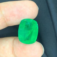 12,20 quilates Piedra esmeralda verde vivo talla cojín Piedra preciosa africana natural