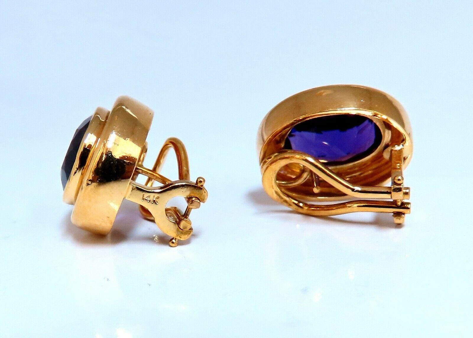 Boucles d'oreilles à clip améthyste naturelle 14 carats 12,20 Unisexe en vente