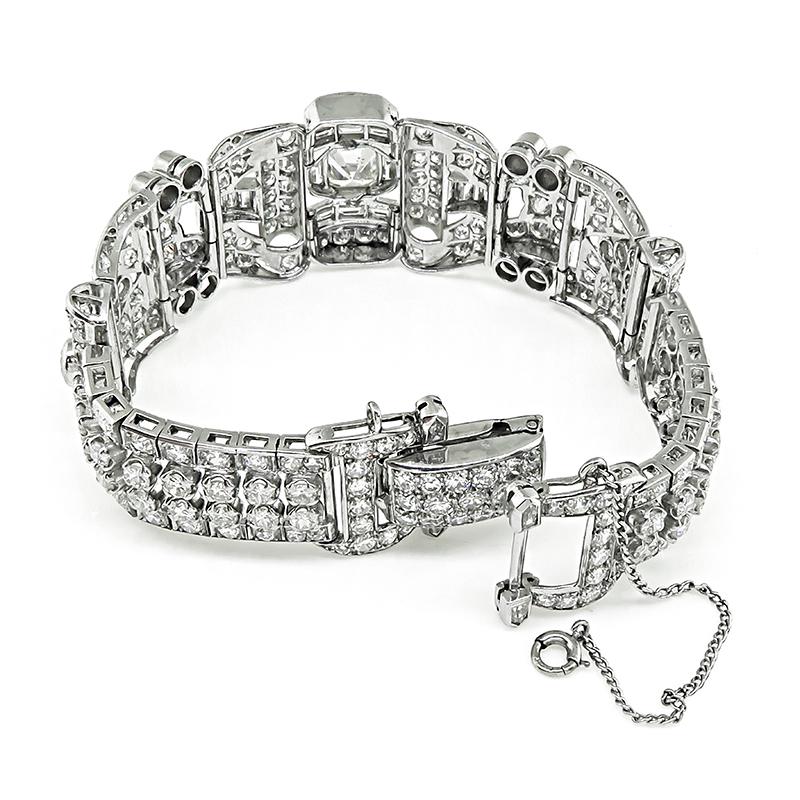 12.20ct Diamond Platinum Bracelet In Good Condition For Sale In New York, NY
