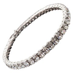 12.21 ct Oval Cut Diamond Tennis Bracelet in Platinum