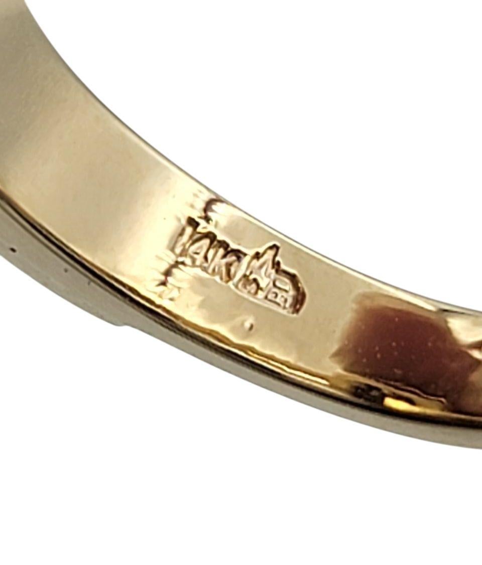 12,23 Karat Smaragdschliff Citrin Cocktail Ring in 14 Karat Gelbgold im Angebot 2