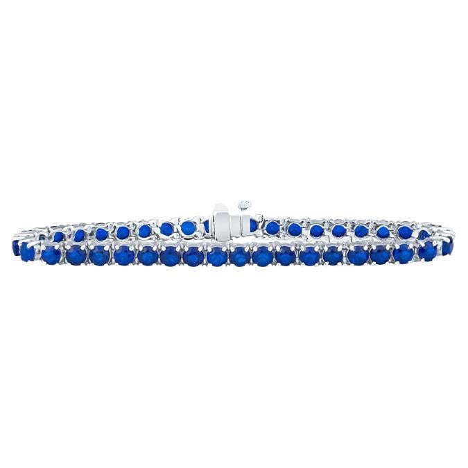 12.23 Carat Total Weight Bright Cobalt Blue Spinel 18 Karat White Gold Bracelet For Sale