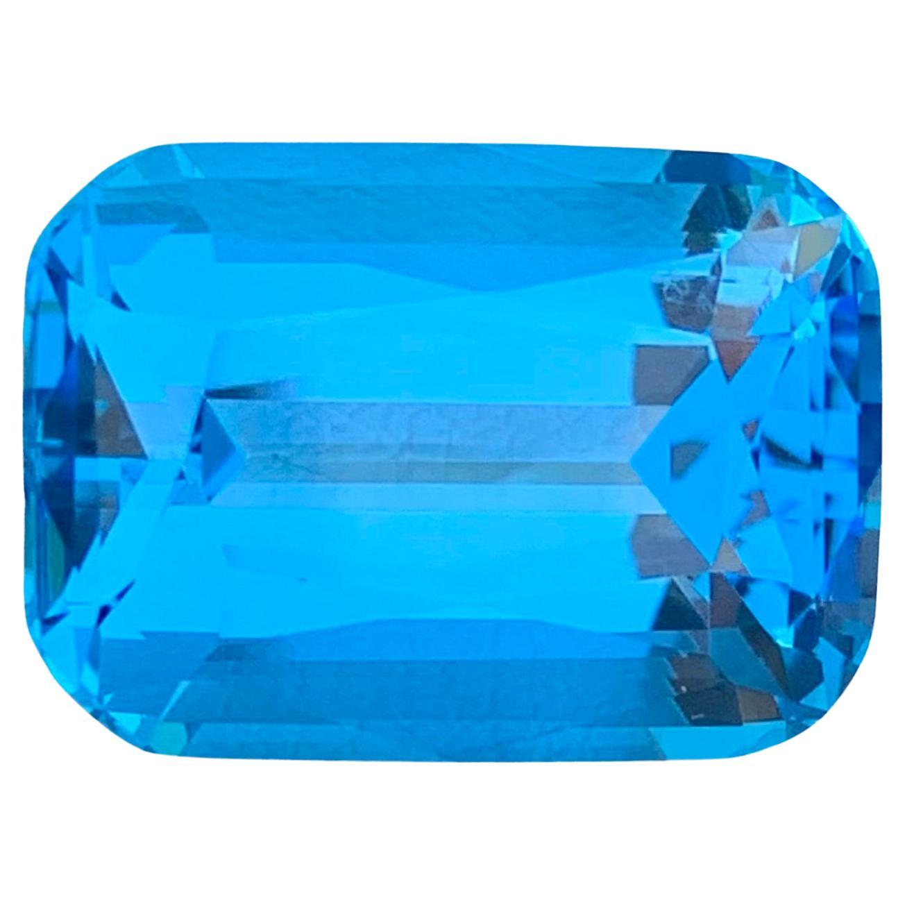 12.25 Carat Excellent Loose Swiss Blue Topaz Long Cushion Shape Gemstone