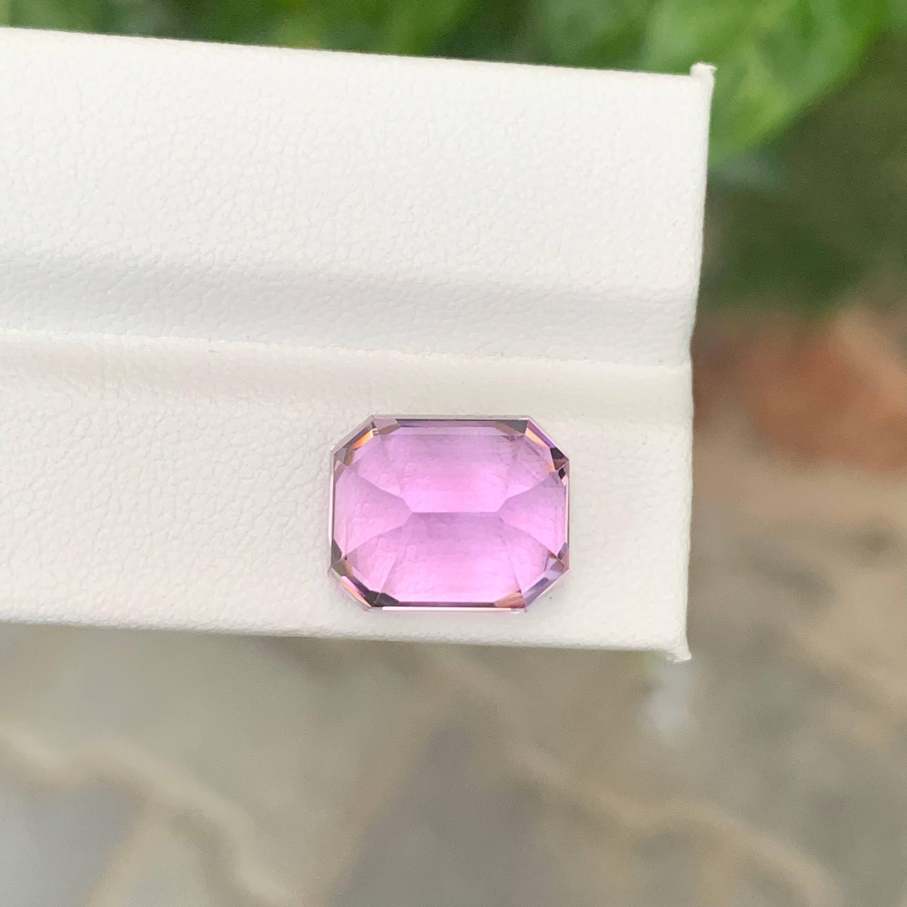 12.25 Carat Natural Loose Pink Kunzite Stone Emerald Cut Afghan Gemstone For Sale 3