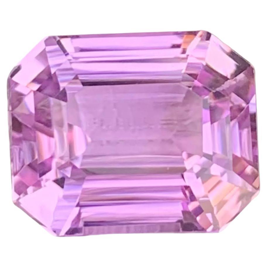 12.25 Carat Natural Loose Pink Kunzite Stone Emerald Cut Afghan Gemstone For Sale