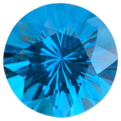 12.25 Carat Natural Loose Swiss Blue Topaz Round Shape Gemstone (pierre précieuse de forme ronde)