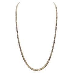 12.27 Carat Round Diamond Tennis Necklace 14 Karat Yellow Gold 20'' (collier de tennis en or jaune 14 carats)