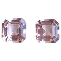 12,25 Carati Morganite ottagonale Pietra tagliata 2 pezzi Gemma naturale di alta qualità