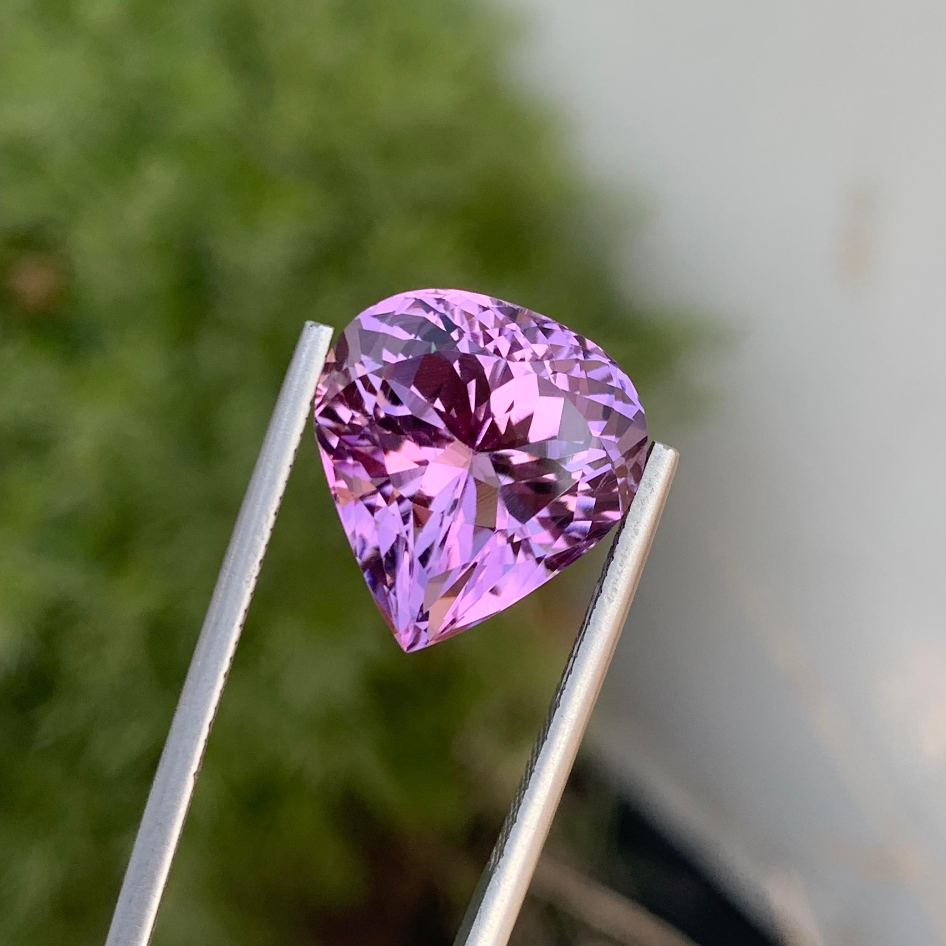 12,25 Karat Birnenform Natürlicher loser Amethyst Edelstein Brasilien Mine im Angebot 5