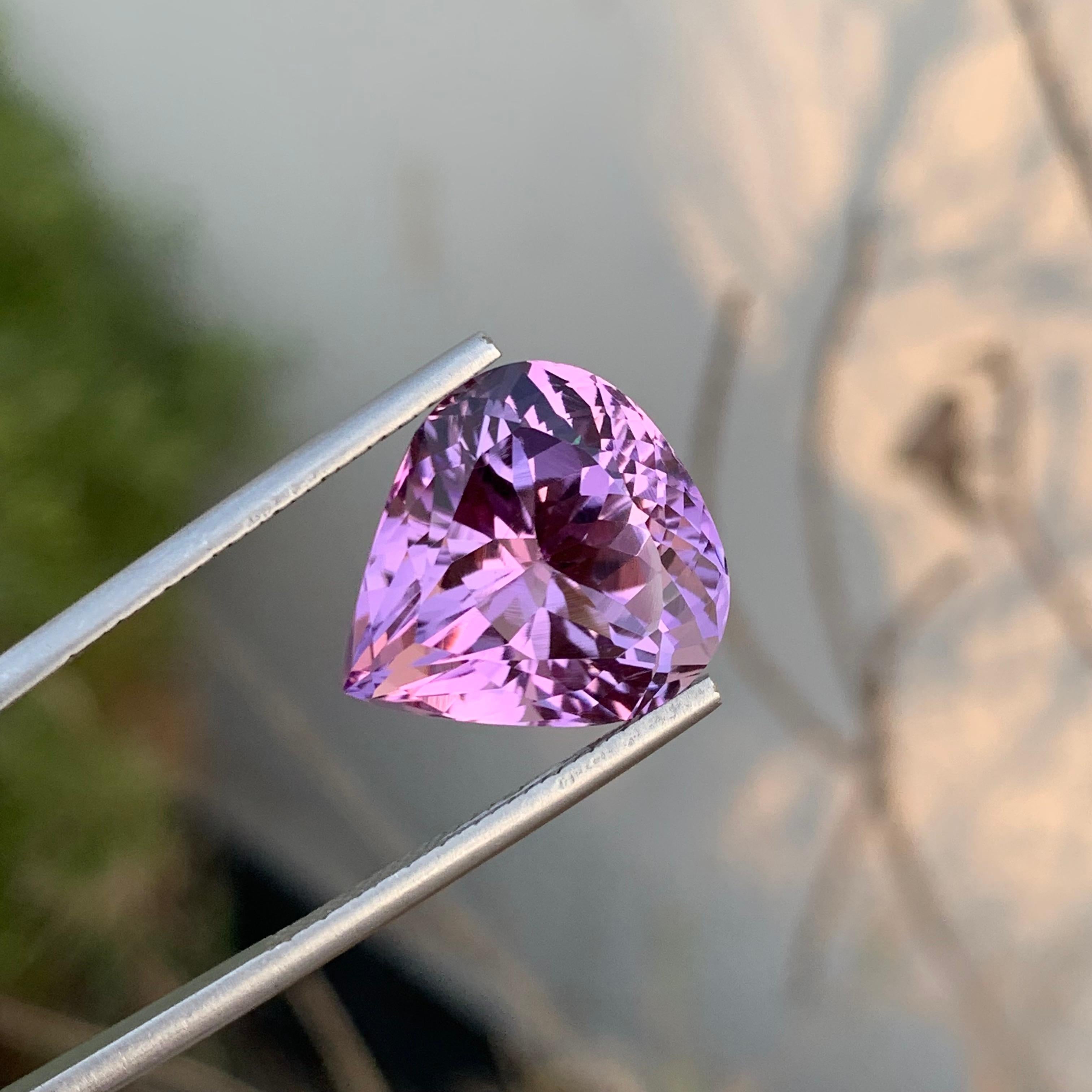 12,25 Karat Birnenform Natürlicher loser Amethyst Edelstein Brasilien Mine im Angebot 6
