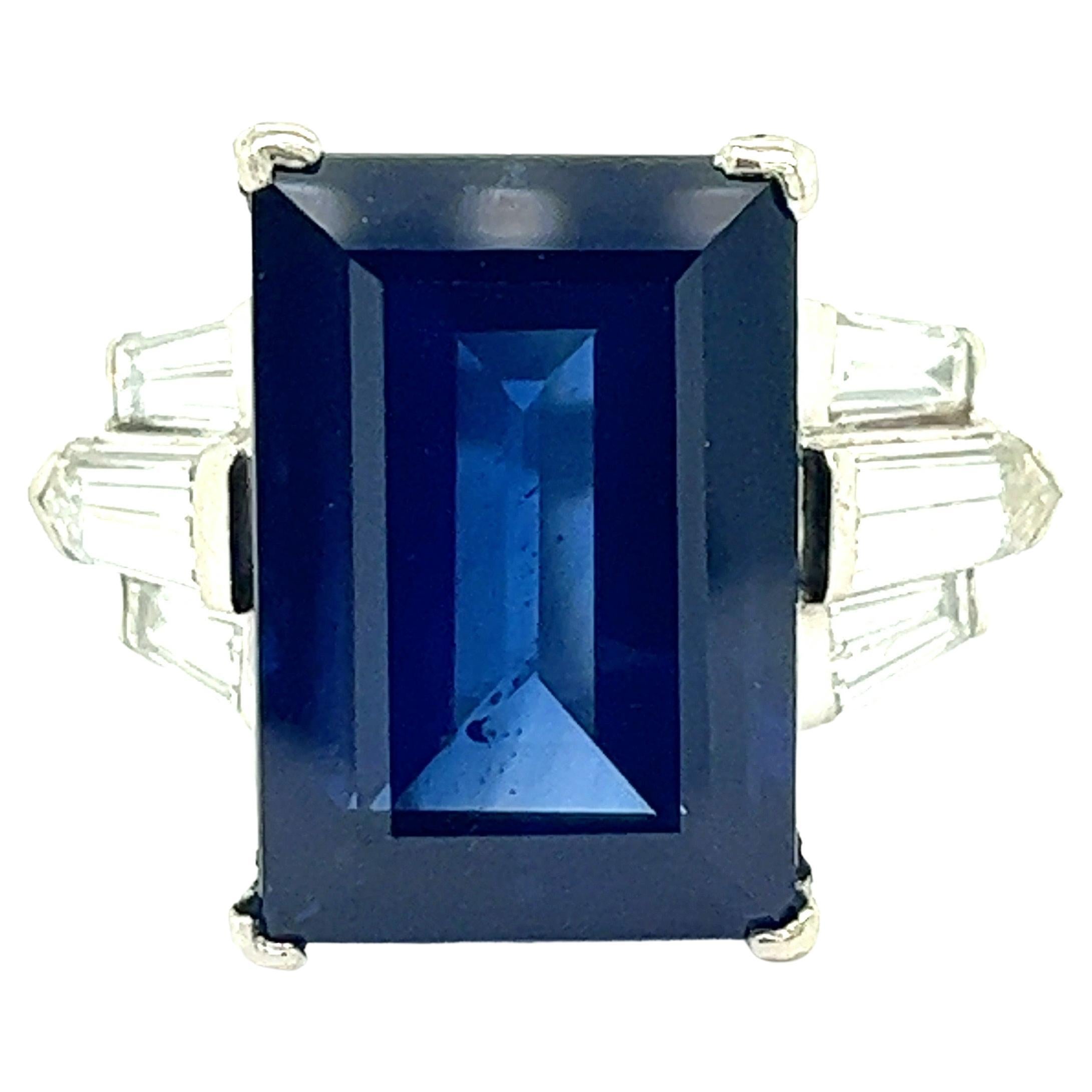 12.25 Carats Sapphire Diamond Cocktail Ring For Sale