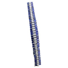 12.28 Carats Diamond & Sapphire Tennis Bracelet