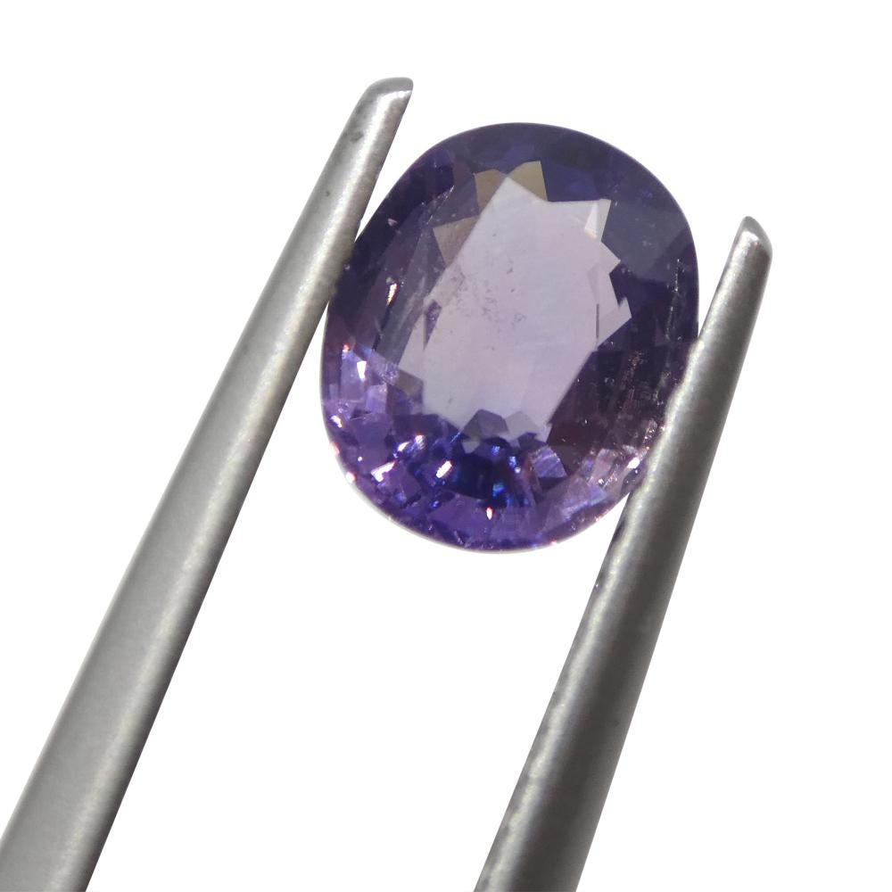 Cushion Cut 1.22ct Cushion Purple Sapphire from East Africa, Unheated For Sale