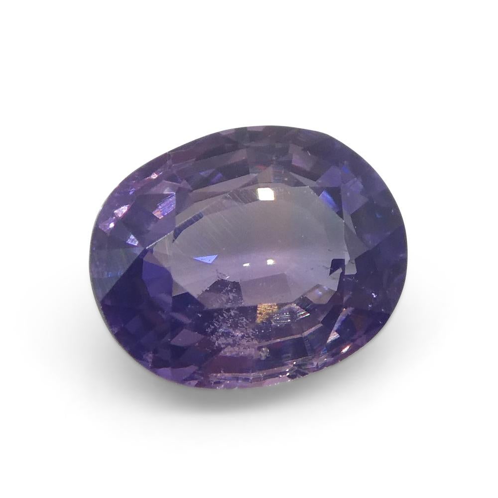 1.22ct Cushion Purple Sapphire from East Africa, Unheated For Sale 1