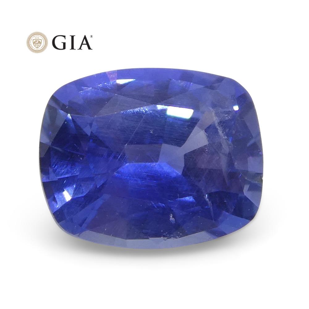 1.22ct Cushion Violetish Blue Sapphire GIA Certified Sri Lanka Unheated For Sale 1