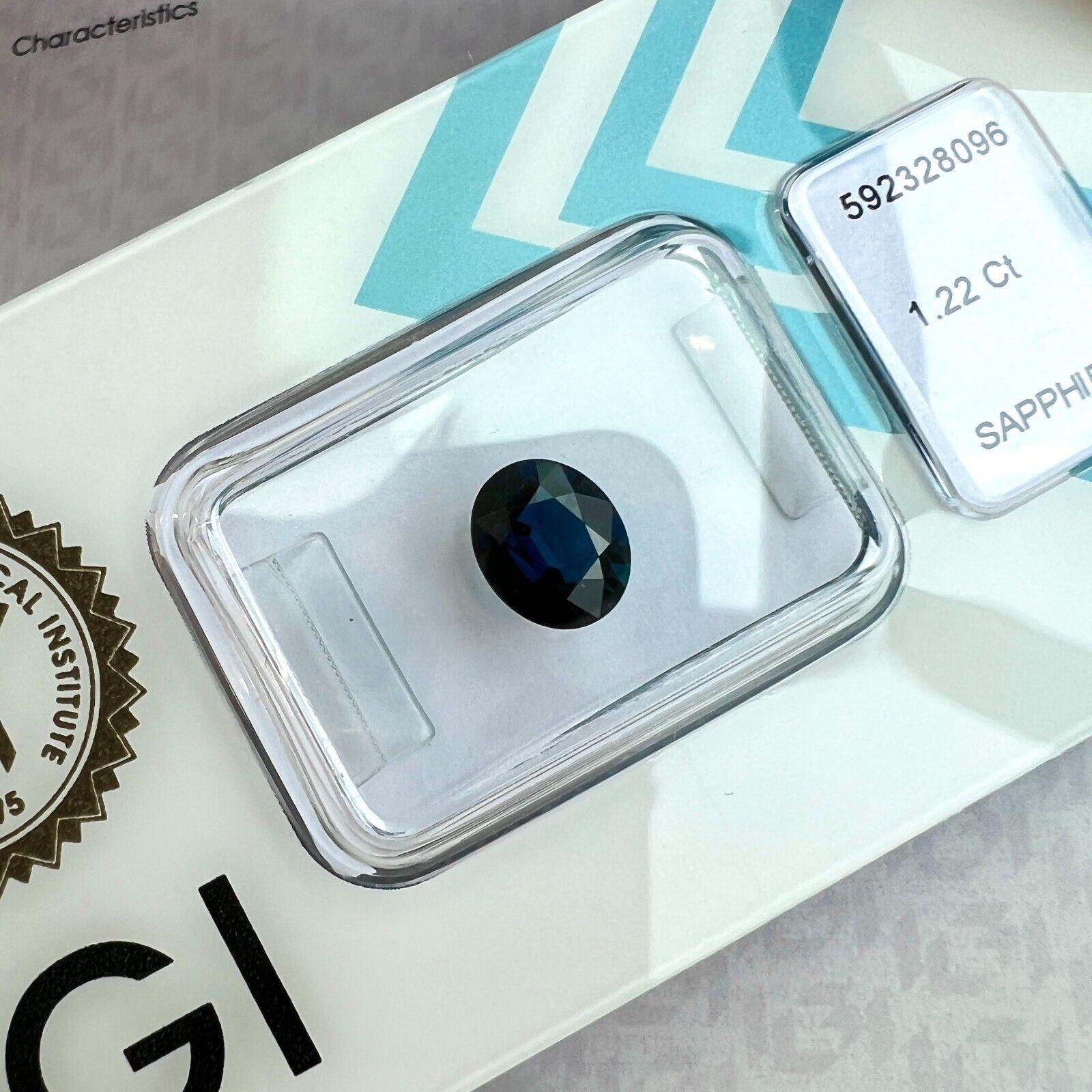 1.22ct Deep Blue Natural Sapphire Rare Oval Cut IGI Certified Loose Gemstone VVS For Sale 1