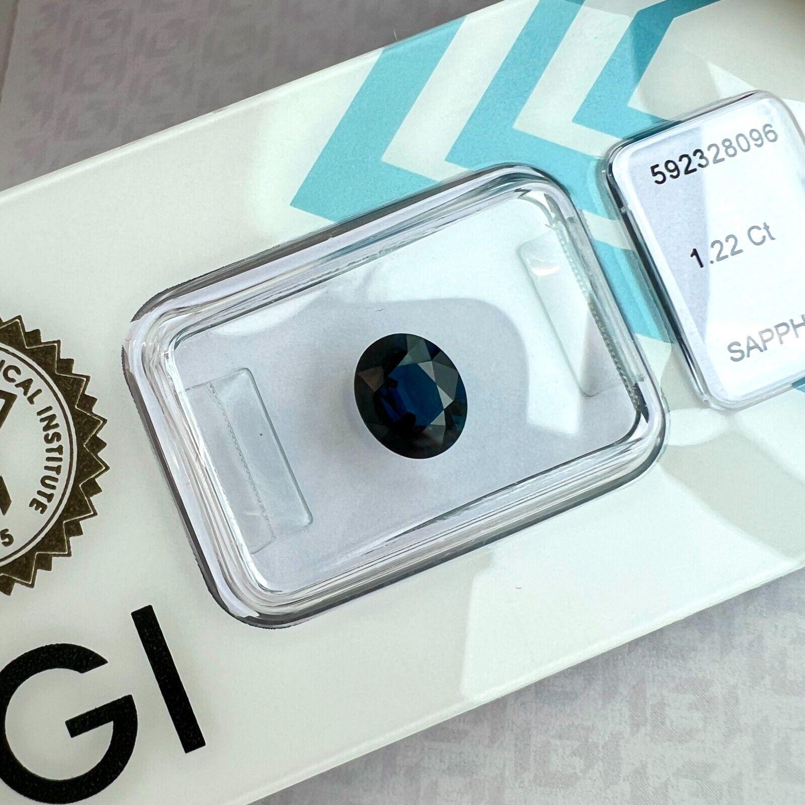 1.22ct Deep Blue Natural Sapphire Rare Oval Cut IGI Certified Loose Gemstone VVS For Sale 2