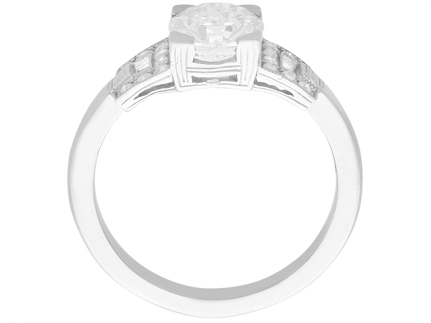 Women's or Men's 1.22 Carat Diamond and Platinum Solitaire Ring For Sale