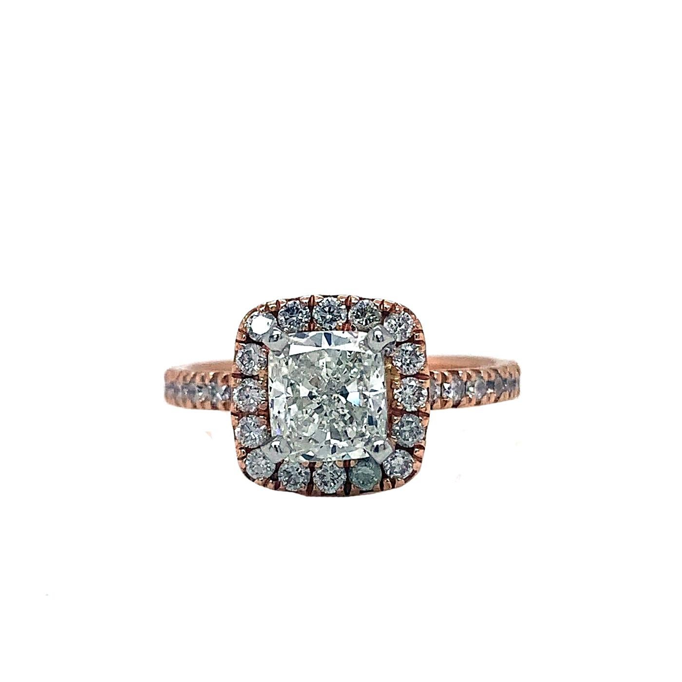 A beautiful handmade engagement ring, The center diamond of this ring is 1.22CT, SI1 Clarity and I color. The ring can be set with any stone you choose or in any carat weight. Your satisfaction is our priority. This ring is absolutely perfect for an