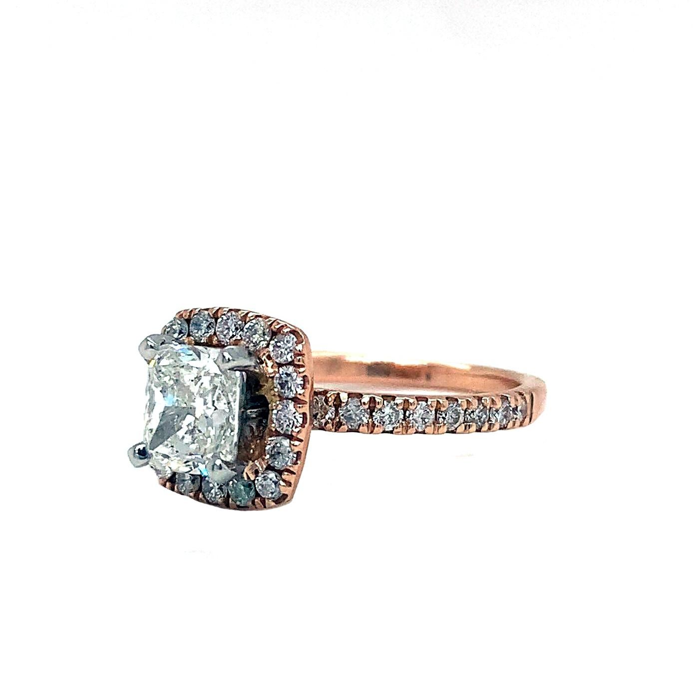 rose gold cushion cut solitaire engagement rings