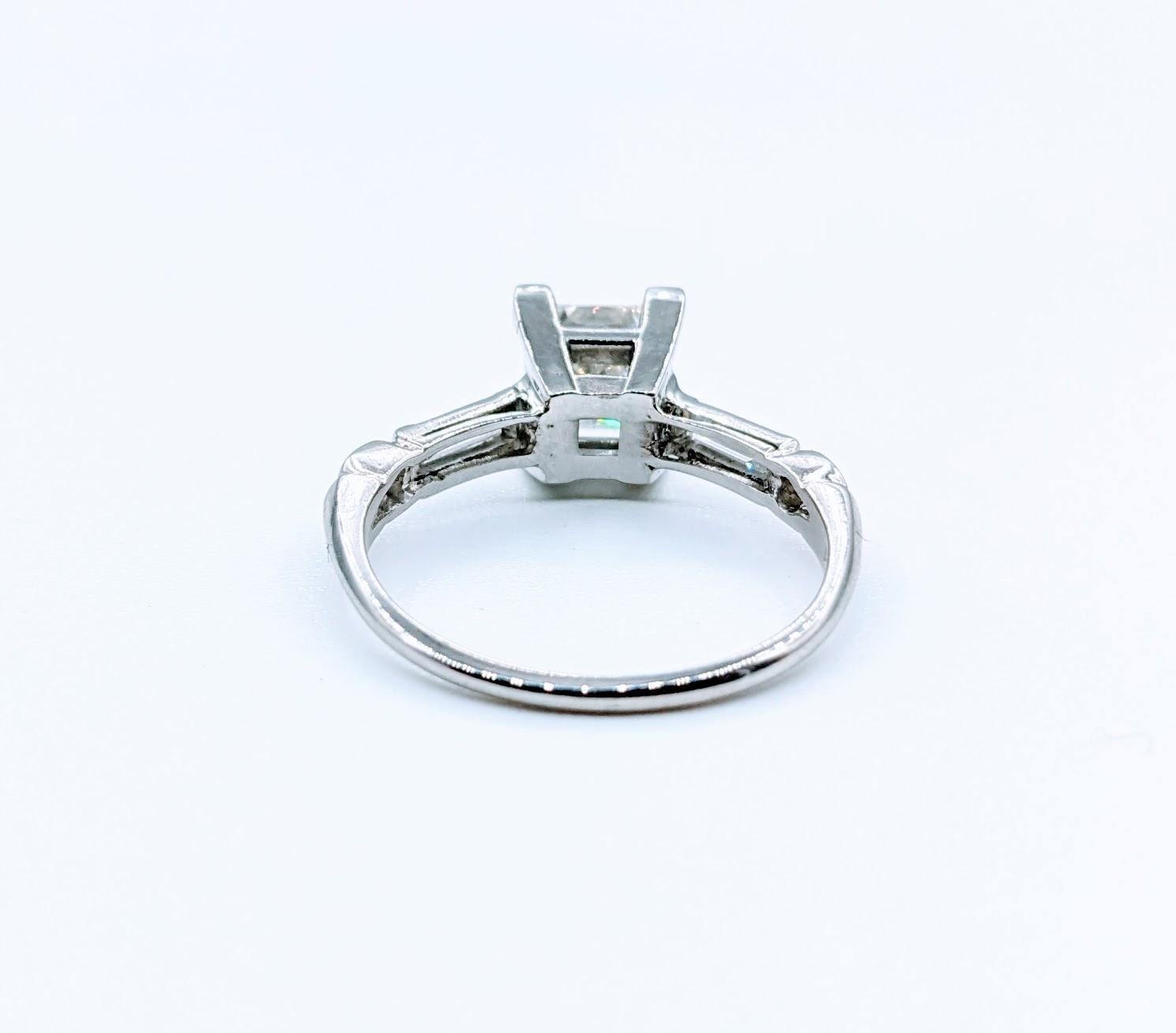 1.22ct GIA Graded Princess Diamond Platinum Engagement Ring For Sale 2