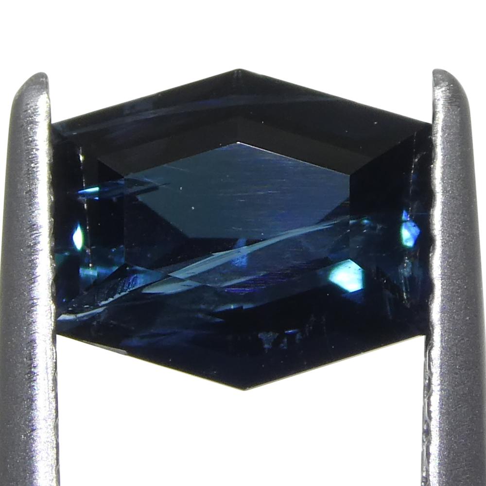 Tourmaline indicolite bleue taille hexagonale/coffin de 1,22 carat en vente 6