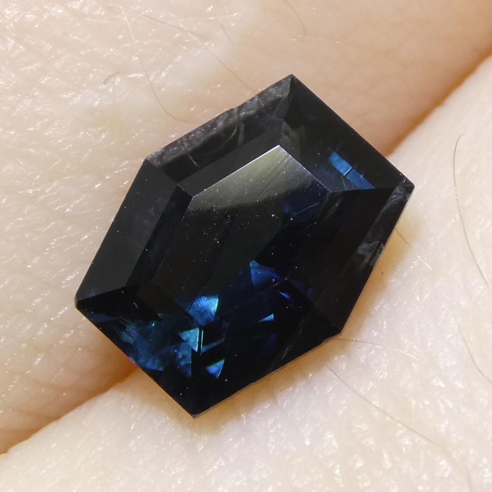 Tourmaline indicolite bleue taille hexagonale/coffin de 1,22 carat en vente 7
