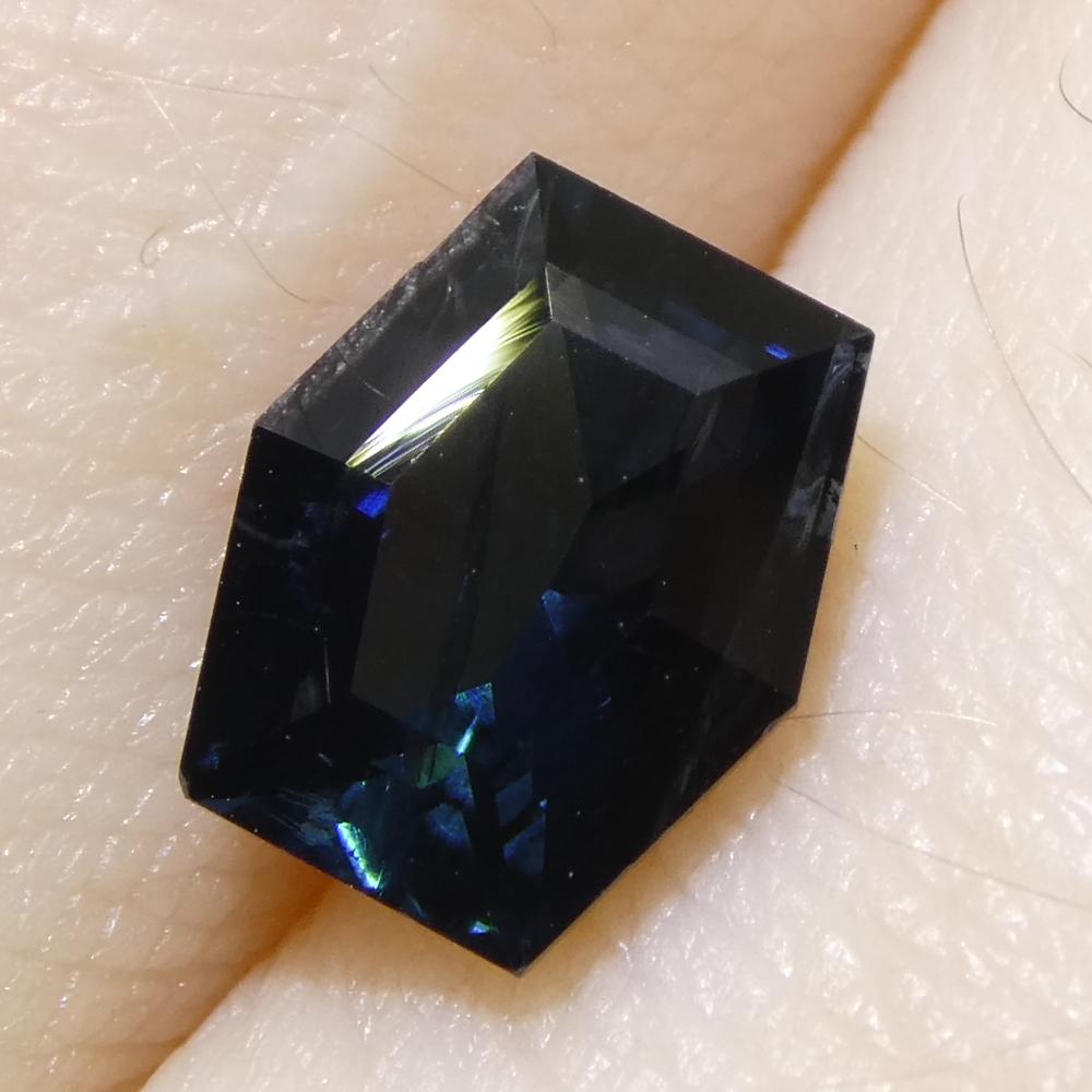 Tourmaline indicolite bleue taille hexagonale/coffin de 1,22 carat en vente 8