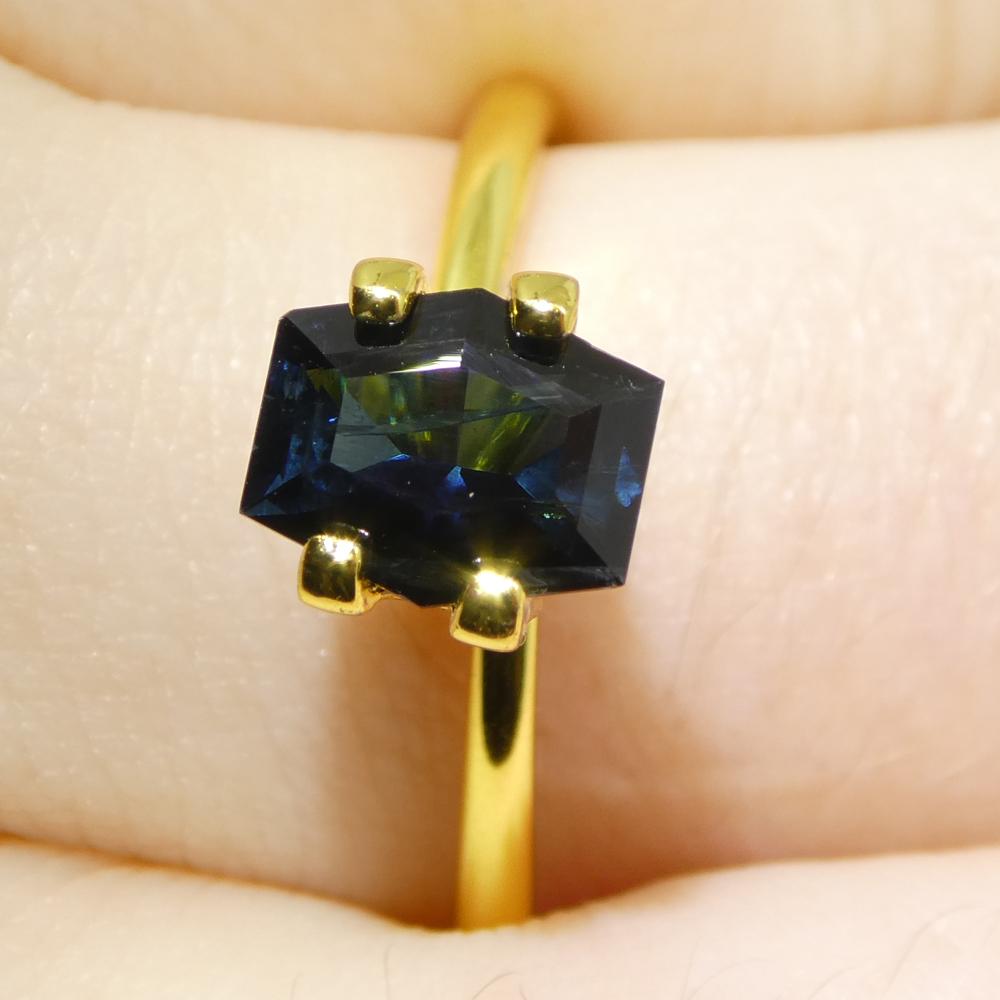 Tourmaline indicolite bleue taille hexagonale/coffin de 1,22 carat en vente 9