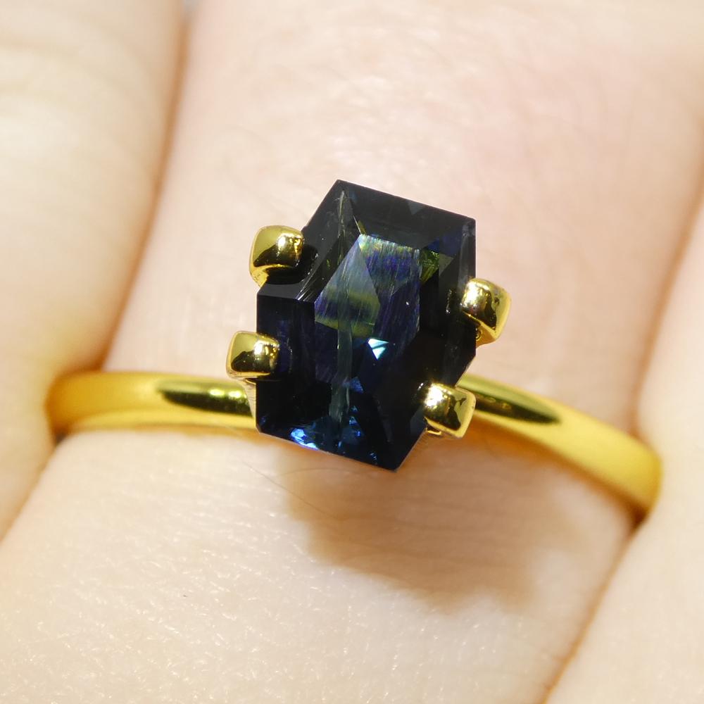 Taille hexagone Tourmaline indicolite bleue taille hexagonale/coffin de 1,22 carat en vente