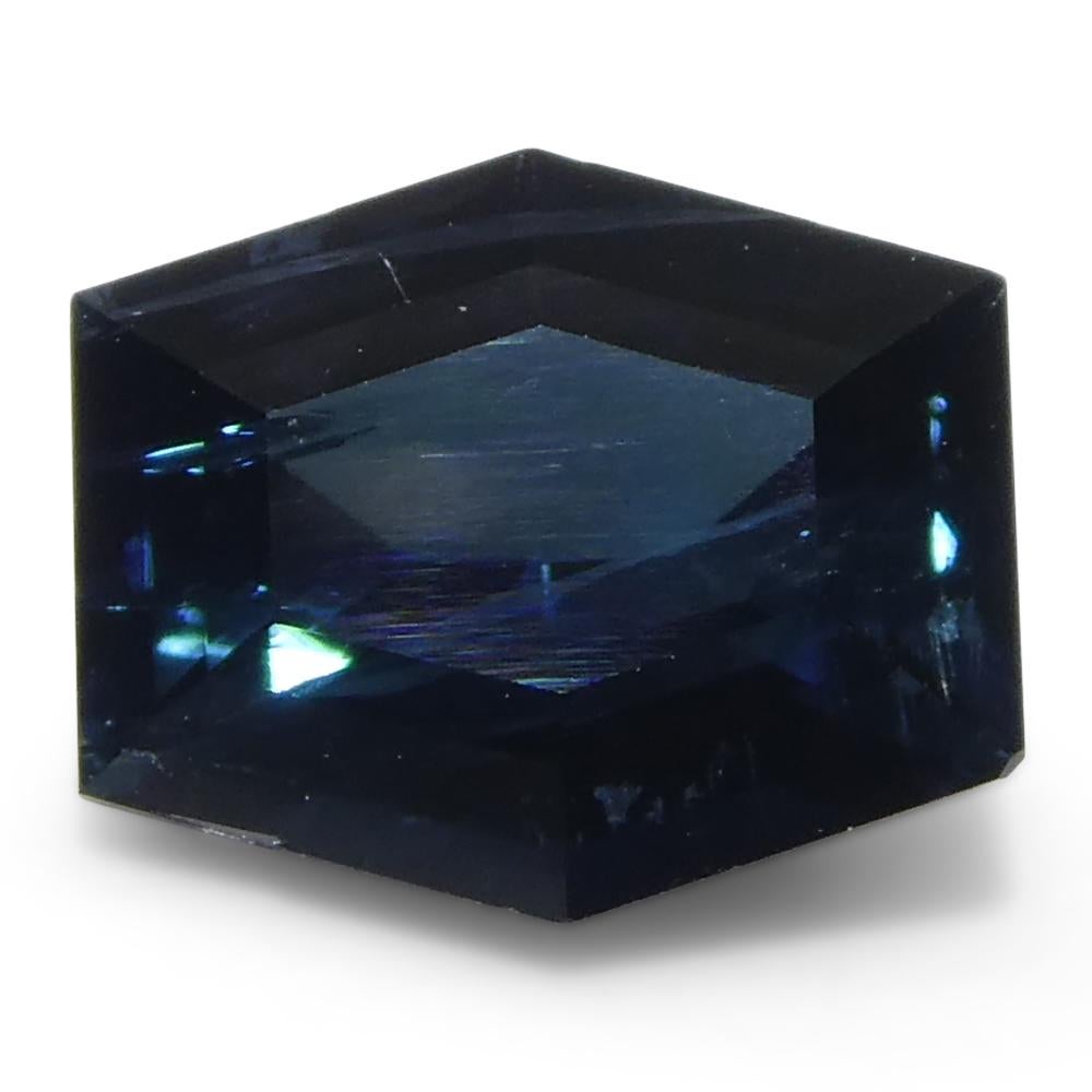Tourmaline indicolite bleue taille hexagonale/coffin de 1,22 carat en vente 1