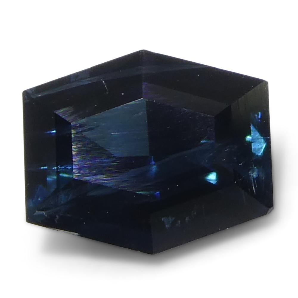 Tourmaline indicolite bleue taille hexagonale/coffin de 1,22 carat en vente 2