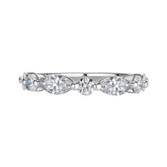 1.22ct Marquise and Round Brilliant Cut Diamond Wedding Band in Platinum