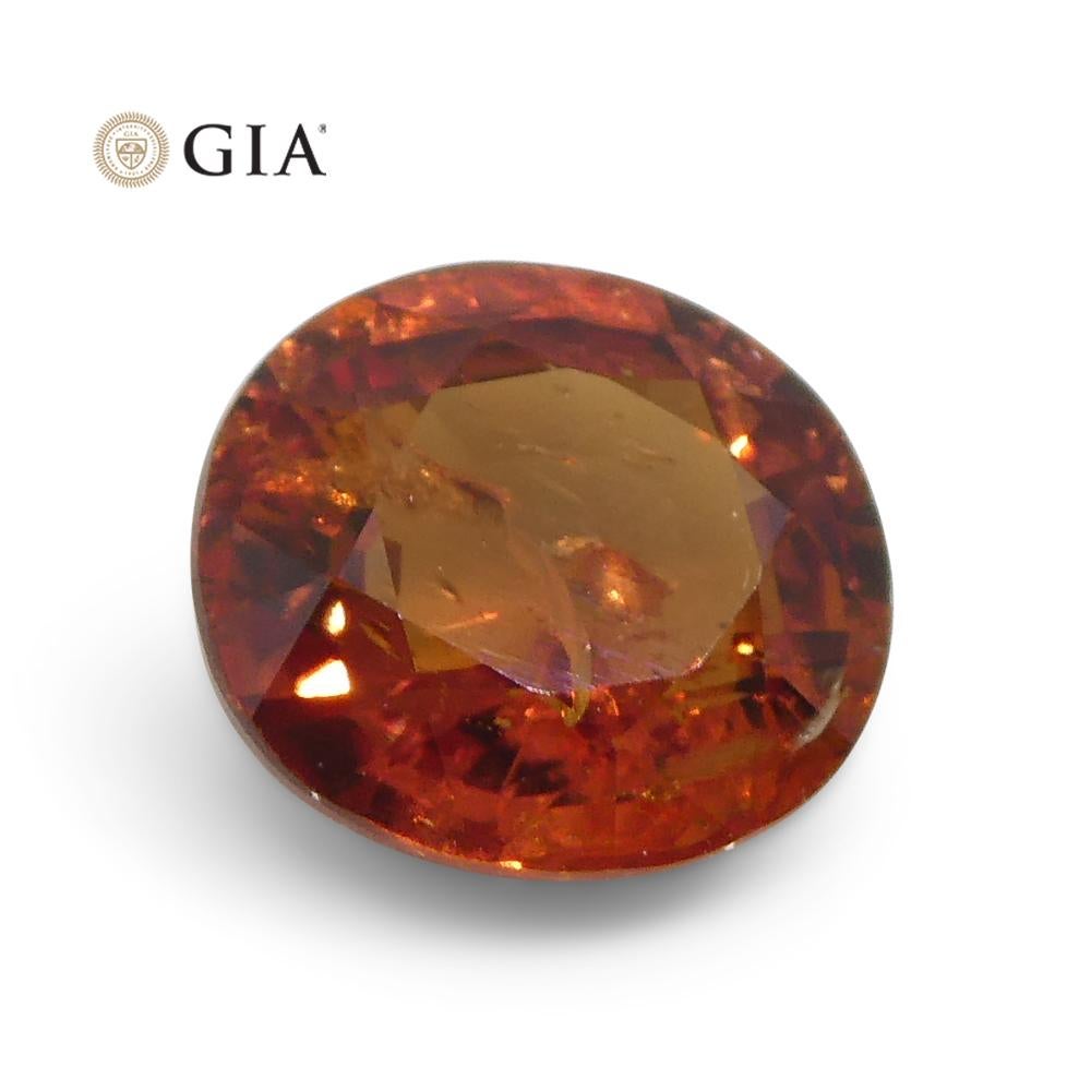 1.22ct Oval Reddish Orange Saffron Sapphire GIA Certified East Africa Unheated For Sale 4