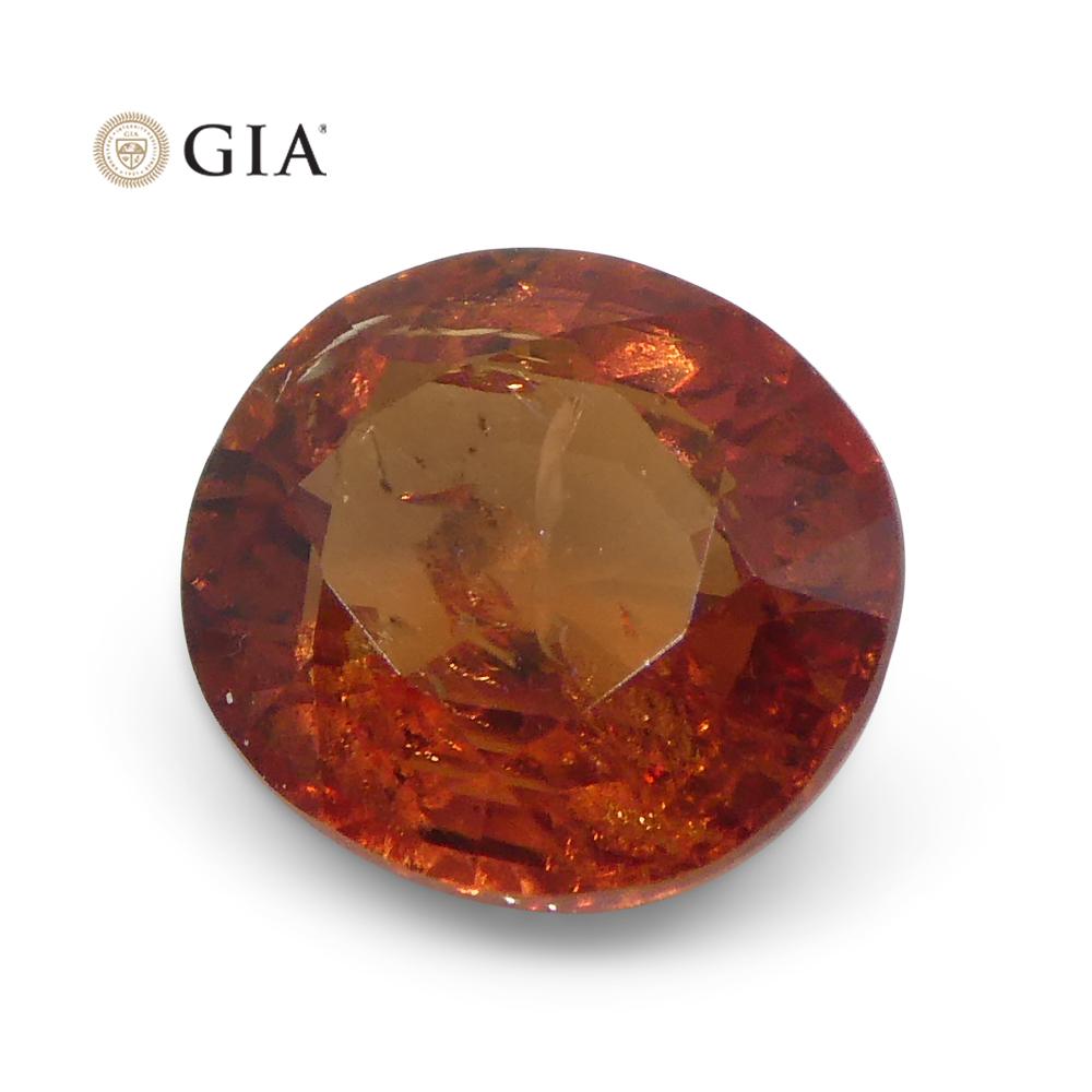 Brilliant Cut 1.22ct Oval Reddish Orange Saffron Sapphire GIA Certified East Africa Unheated For Sale