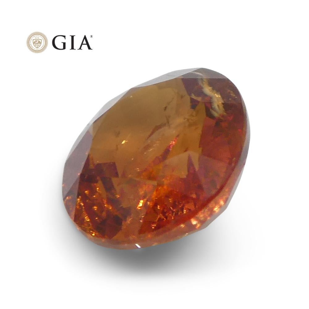 1.22ct Oval Reddish Orange Saffron Sapphire GIA Certified East Africa Unheated In New Condition For Sale In Toronto, Ontario