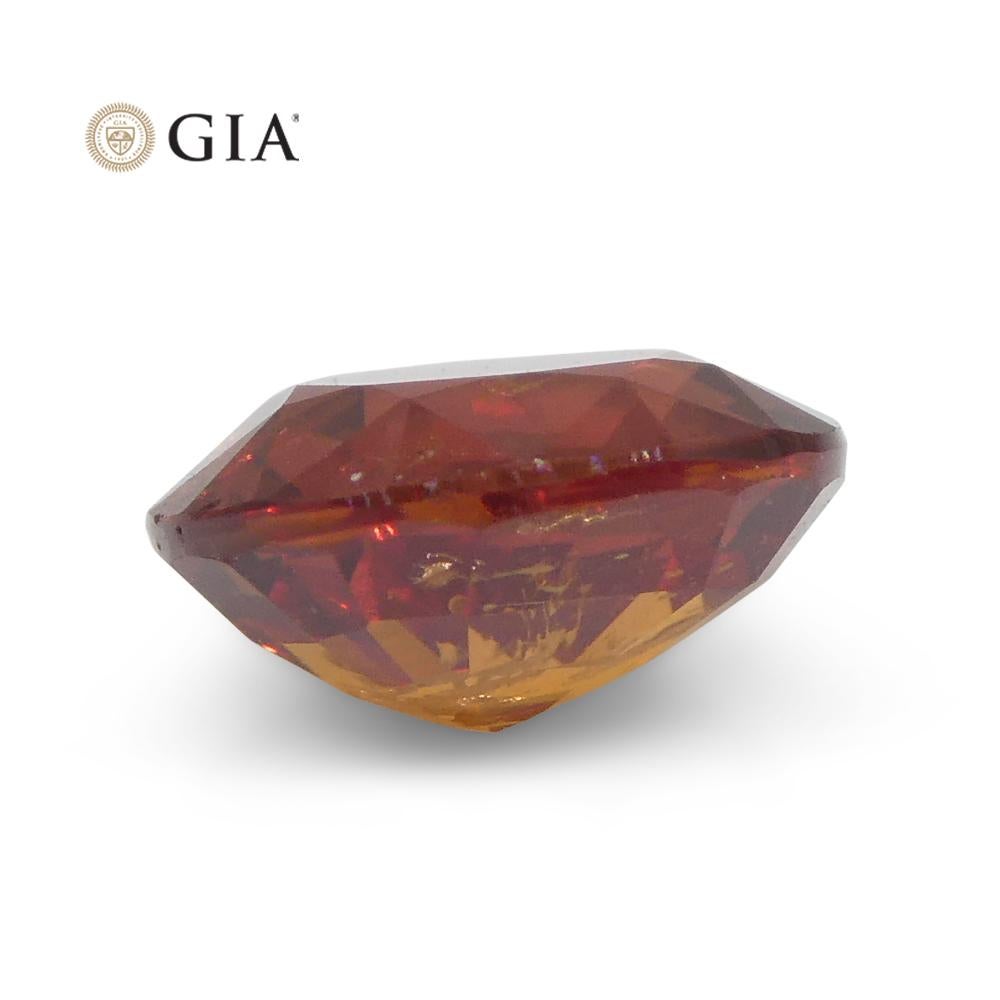Women's or Men's 1.22ct Oval Reddish Orange Saffron Sapphire GIA Certified East Africa Unheated For Sale