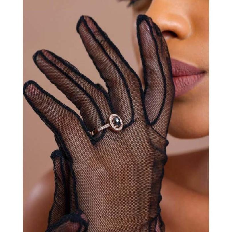1.22ct Salt And Pepper Diamond Engagement Ring For Sale 2