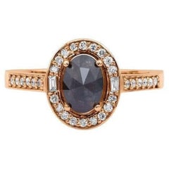 Anillo de compromiso de diamantes Sal y Pimienta de 1.22 ct