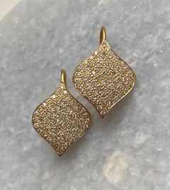 1.22cts Diamonds, 18kt Gold Pave Earrings by Lauren Harper
