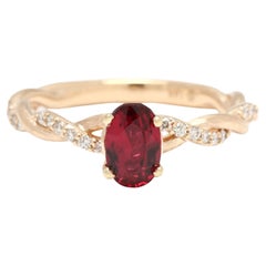 1.22ctw Diamond and Ruby Twisted Ring, 14k Yellow Gold, Ring Size 6